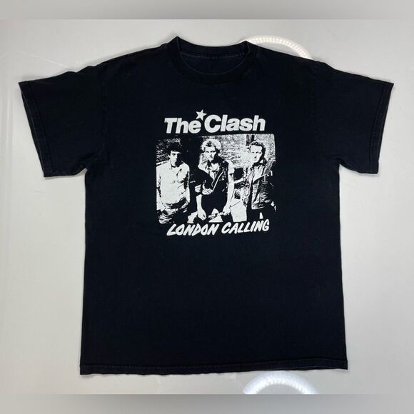The Clash London Calling Graphic T-shirt Women Medium Black Short Sleeve Music - Picture 1 of 5